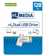 USB 128GB MyDual USB A / USB C, s otočnou krytkou, strieborný