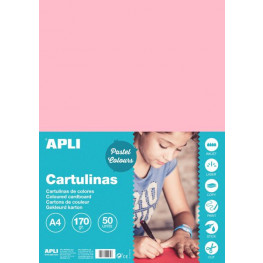 Farebný papier A4 170g APLI A14235 ružový